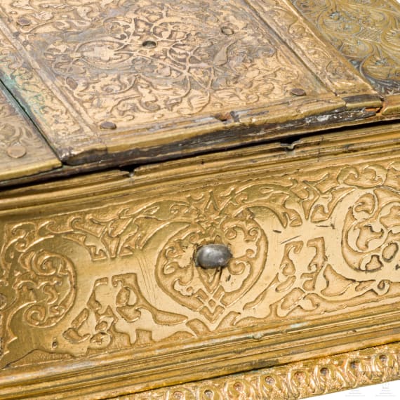 Vergoldetes und geätztes Renaissance-Kästchen, deutsch, um 1560