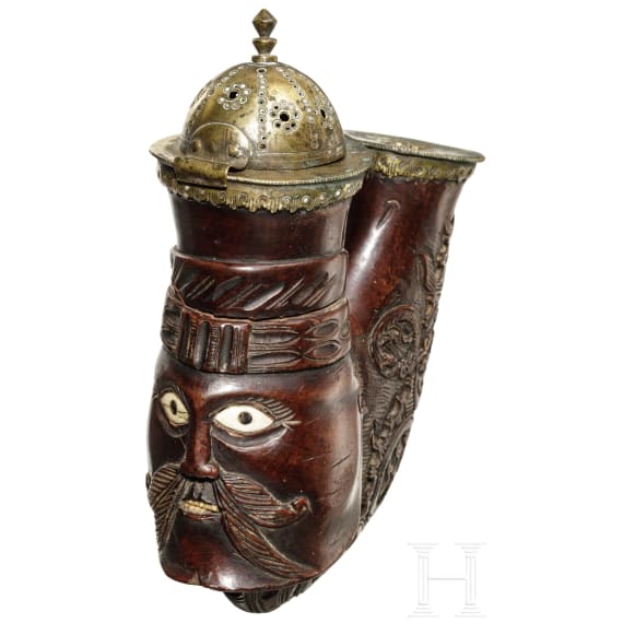 A Hungarian wooden pipe's head, circa 1800