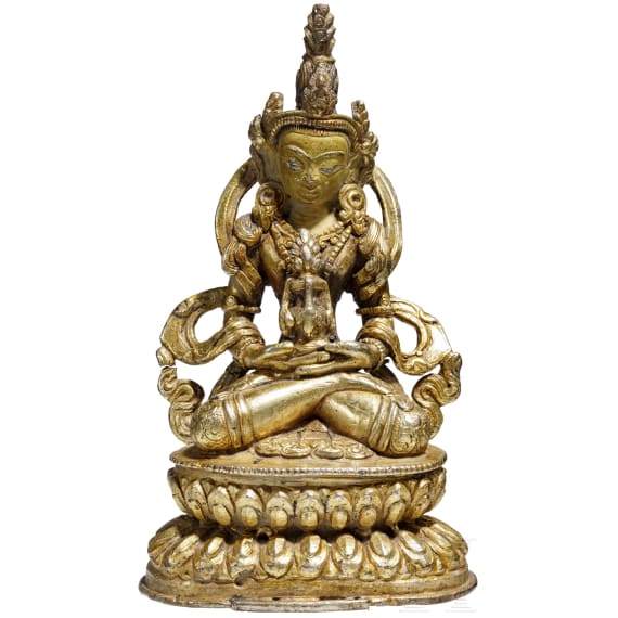 Figur des Amithabha mit Amrita-Gefäß, Bronze, Tibet, 18. Jhdt.
