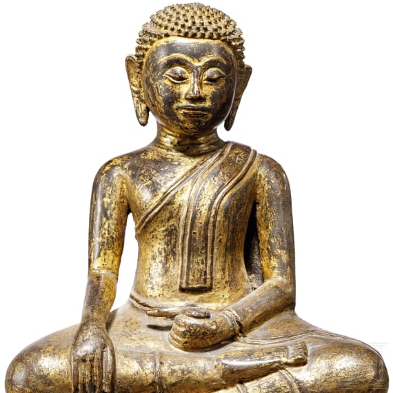 Bronzefigur des Buddhaschülers Ananda, Thailand, um 1850