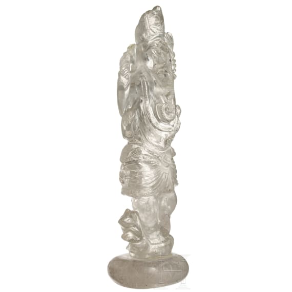 Ganesha-Figurine aus Bergkristall, Indian/Nepal, um 1900