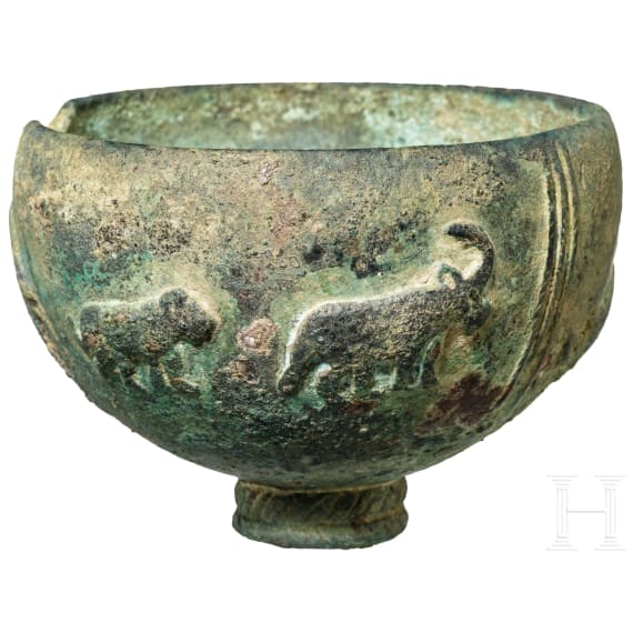 An Elamite bronze bowl with animal frieze, 2nd millennium B.C.