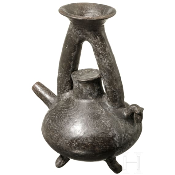 An Etrurian Bucchero vessel, 7th century B.C.