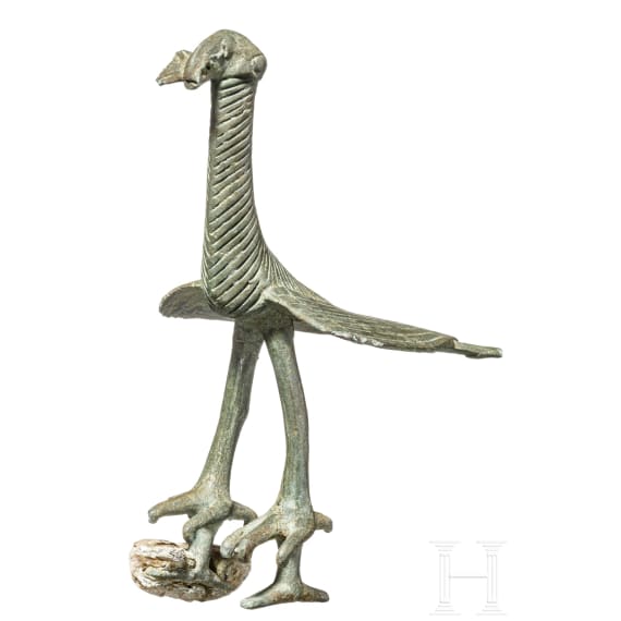 Eindrucksvolle Vogelfigur, Bronze, byzantinisch, 6. - 7. Jhdt.