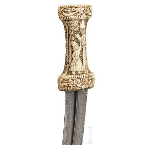 A Persian khandjar with silver scabbard, 1st half of the 19th century