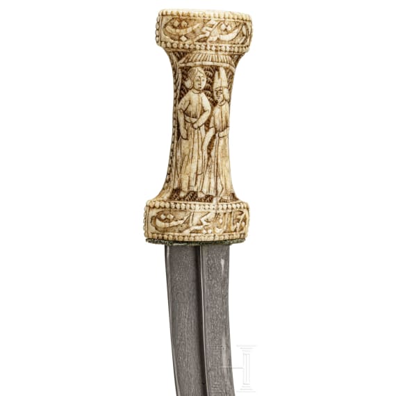 A Persian khandjar with silver scabbard, 1st half of the 19th century