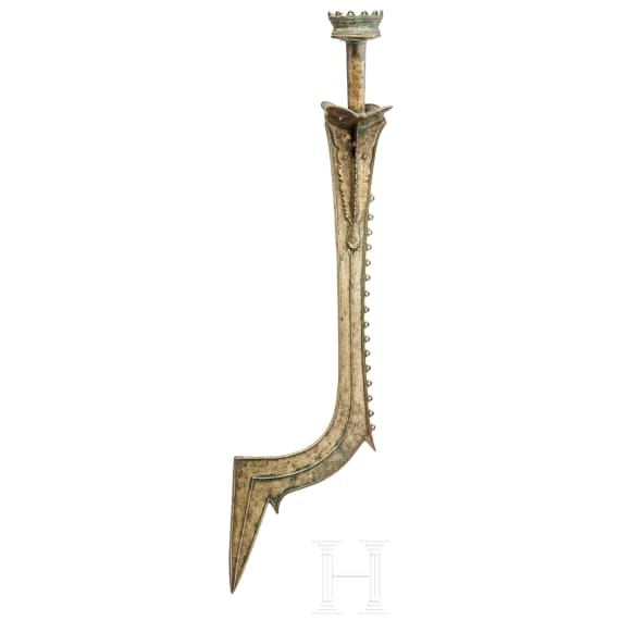 A rare South Indian bronze temple sword, Kerala, 15th - 17th century