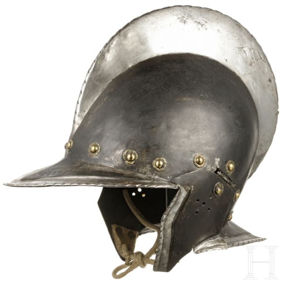 A German black and white burgonet, circa 1580