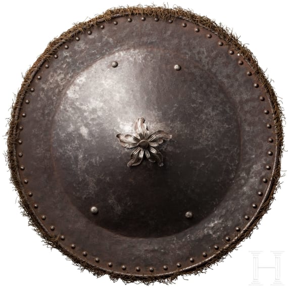 An Italian circular shield made of iron, circa 1580