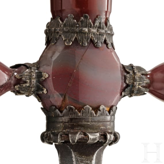 An agate-mounted Italian stiletto, 2nd half of the 17th century