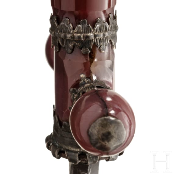 An agate-mounted Italian stiletto, 2nd half of the 17th century