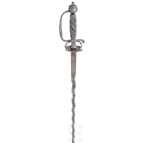 A distinguished Brescian small-sword with undulating edges and apostles' blade, circa 1680/90