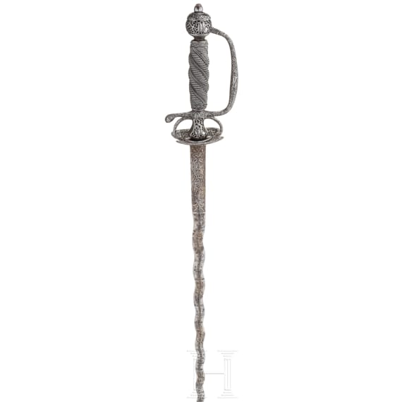 A distinguished Brescian small-sword with undulating edges and apostles' blade, circa 1680/90