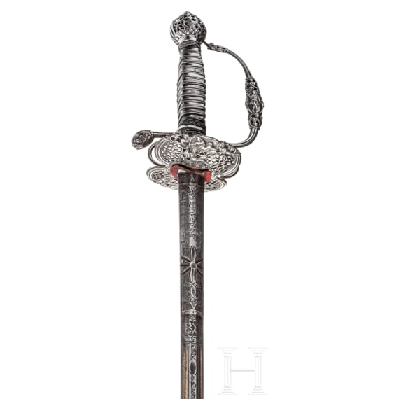 A small-sword with chiselled hilt, Amsterdam, circa 1710/20