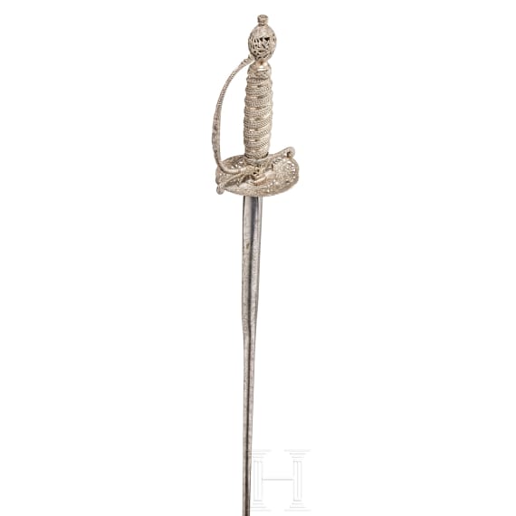 An English silver-mounted gala sword, late 18th century