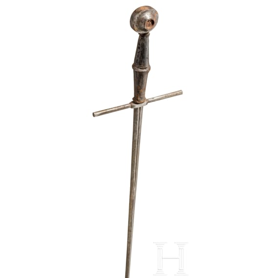 A German one and a half hand sword, historicism using an original rapier blade, 19th century
