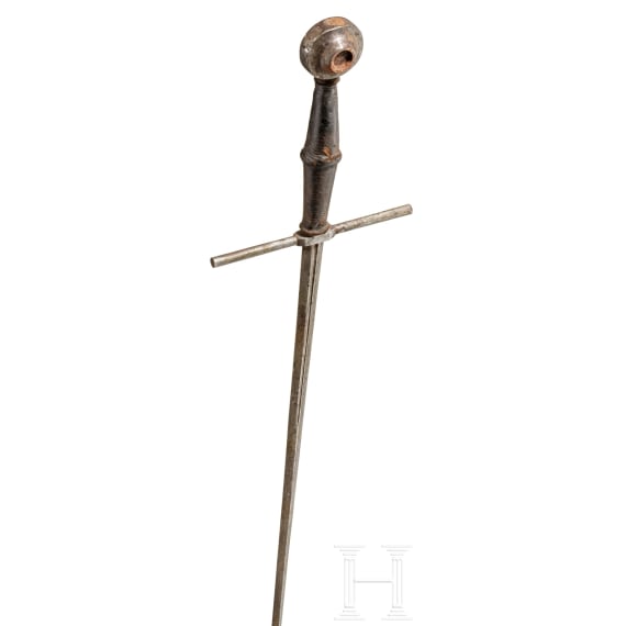 A German one and a half hand sword, historicism using an original rapier blade, 19th century