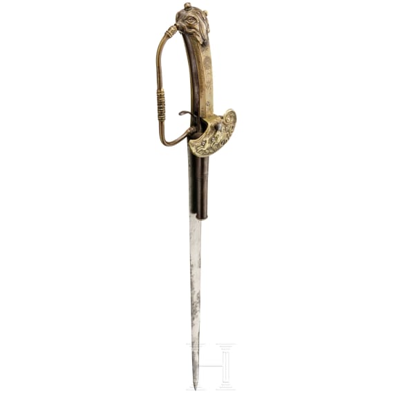 A German shooting hunting hanger with scabbard, circa 1740