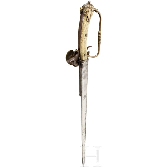 A German shooting hunting hanger with scabbard, circa 1740