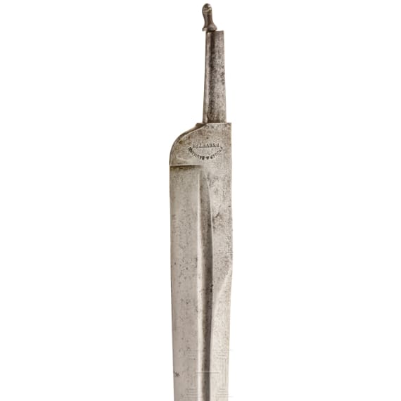 A Swiss or French mountable hunting hanger, mid-19th century