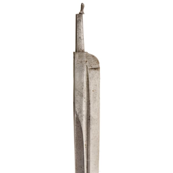 A Swiss or French mountable hunting hanger, mid-19th century