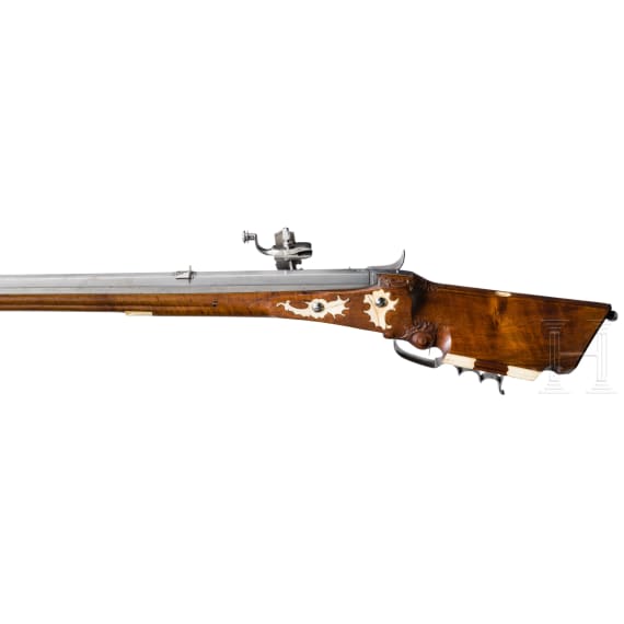A heavy hunting wheellock rifle by Doerries of Dresden, circa 1740