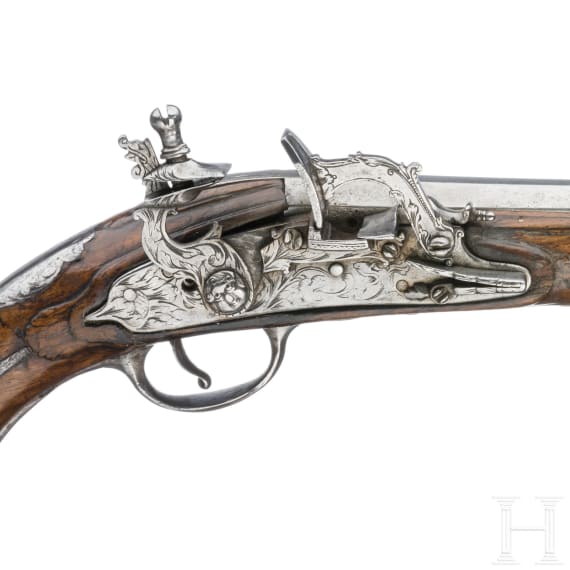 An Italian flintlock pistol, 18th century