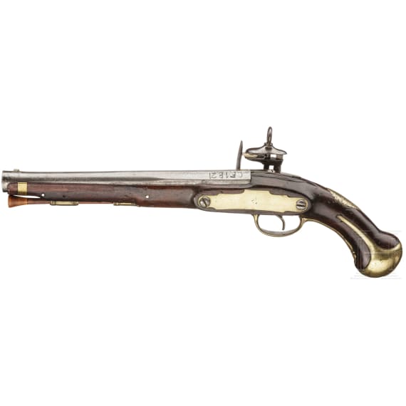 A Spanish king's guard flintlock pistol Mod. 1753/89, made 1799