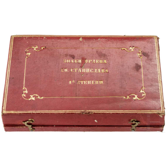 A case for the Russian Order of St. Stanislaus, 1st class set, circa 1900