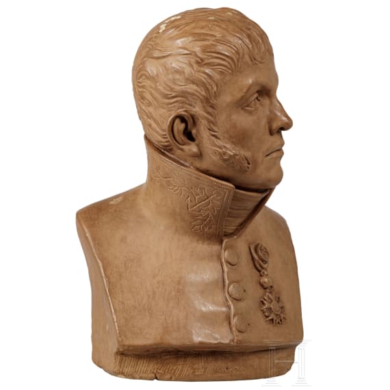 A French bust of a navy officer, circa 1830