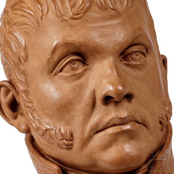 A French bust of a navy officer, circa 1830