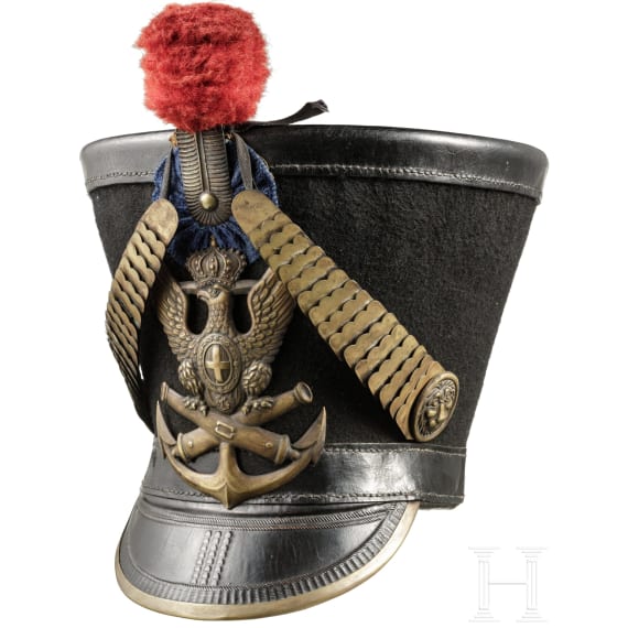 A shako for Naval Artillery Crews from the Reign of Carlo Felice, King of Sardinia and Duke of Savoy, 1821 - 1831