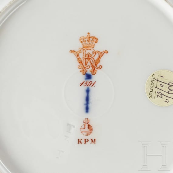 Emperor Wilhelm II - six Neuosier KPM plates from the royal dinner service, 1891 - 1910