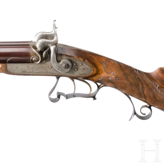 Luxus-Perkussionsdoppelflinte im Kasten, Belgien oder Frankreich, um 1840