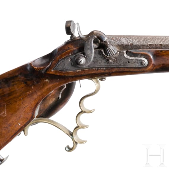 Schwere Scheibenb&uuml;chse, S&uuml;ddeutschland, um 1840