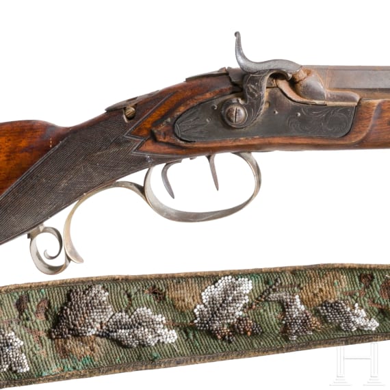 Jagdliche Perkussions-B&uuml;chse, deutsch, um 1840