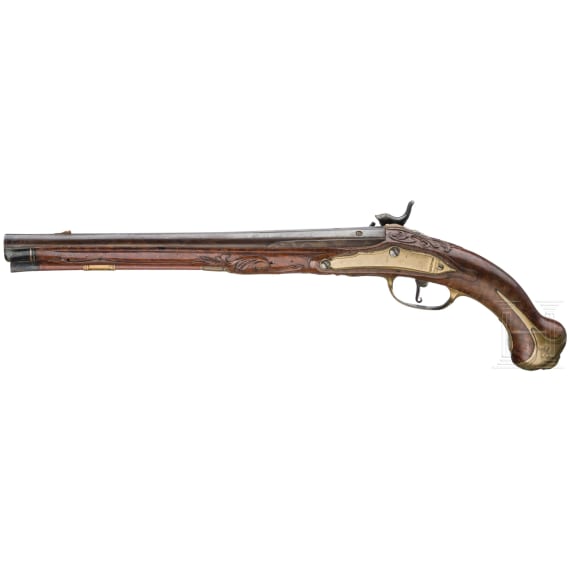Lange Perkussionspistole, deutsch, um 1730