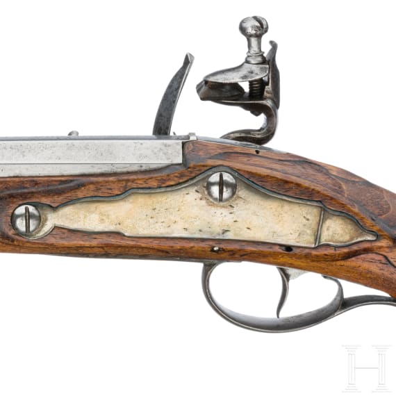 Steinschlosspistole, deutsch, um 1760