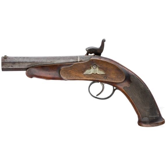 Perkussionspistole, A. Kraft, deutsch, um 1840