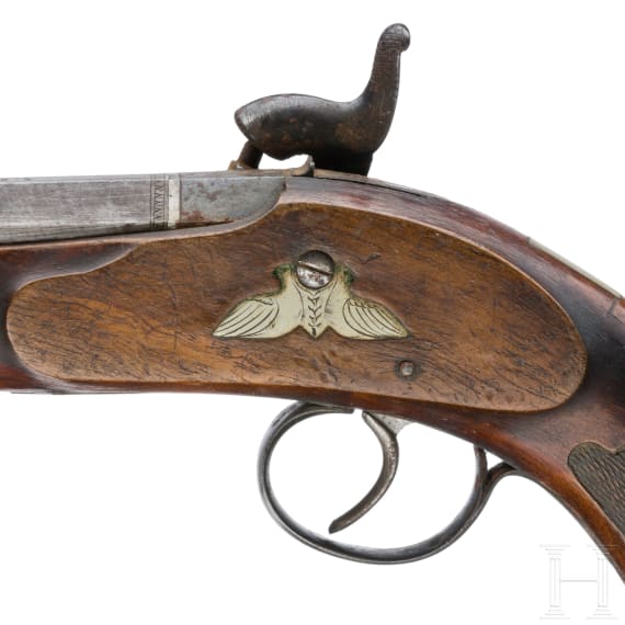 Perkussionspistole, A. Kraft, deutsch, um 1840