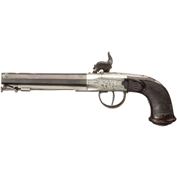 Perkussionspistole, England, um 1850