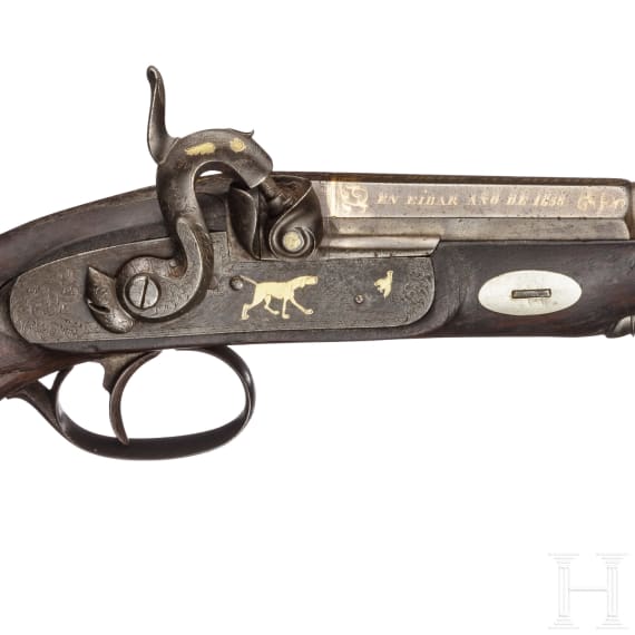 Perkussionspistole, Guisasola, Eibar, datiert 1856