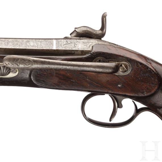 Perkussionspistole, Bascarian, Spanien, datiert 1857