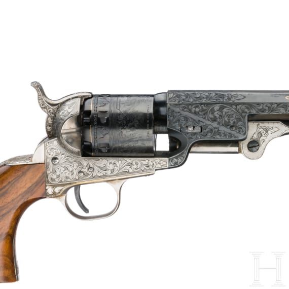 Perkussionsrevolver Colt Navy 1851, hochwertiger italienischer Nachbau, im Kasten, um 1975