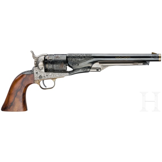 Perkussionsrevolver Colt Army 1860, hochwertiger, italienischer Nachbau, im Kasten, um 1975