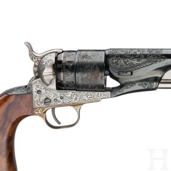 Perkussionsrevolver Colt Army 1860, hochwertiger, italienischer Nachbau, im Kasten, um 1975