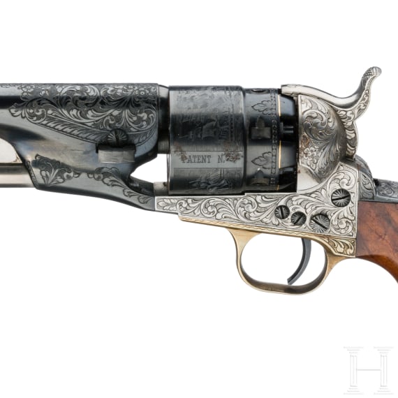 Perkussionsrevolver Colt Army 1860, hochwertiger, italienischer Nachbau, im Kasten, um 1975