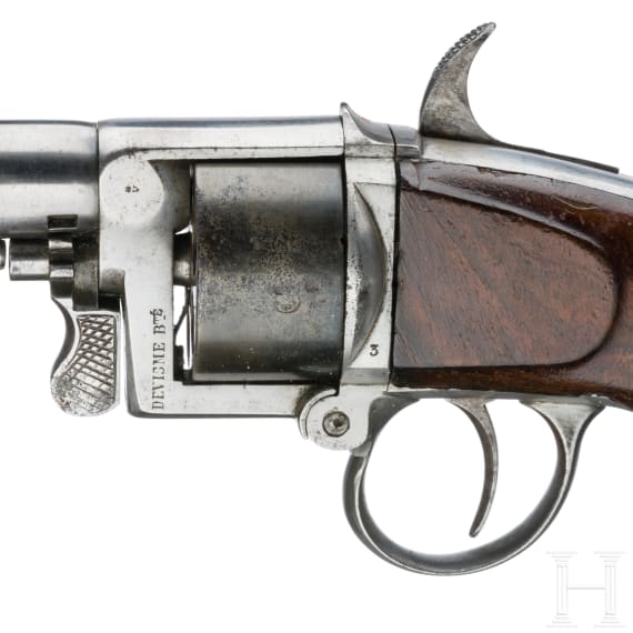 Revolver System Devisme, im Kasten, Belgien, um 1860