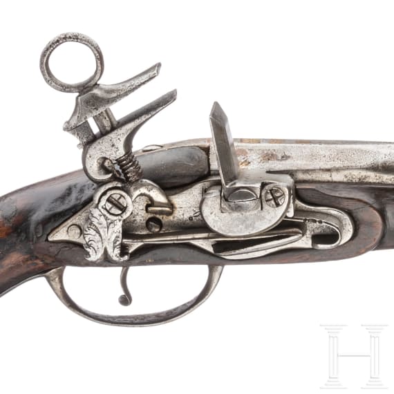 Milit&auml;rische Miquelet Steinschlosspistole, Coma in Ripoll, um 1690