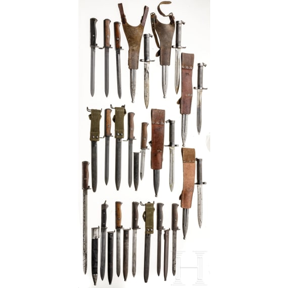Sammlung 17 skandinavische Bajonette